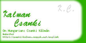 kalman csanki business card